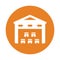 Warehousing, stock, storage icon. Orange color vector EPS