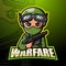 Warfare mascot esport logo design