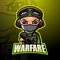 Warfare mascot esport logo design