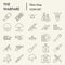 Warfare thin line icon set, army symbols collection, vector sketches, logo illustrations, war signs linear pictograms