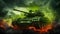 Warfire: Green Camo Army Tank with Fictive Design - Military 3D Illustration