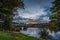 Wark Bridge over North Tyne in Twilight