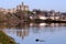 Warkworth Castle and boat