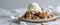 Warm Apple Crumble with Oat Topping and Melting Ice Cream