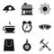 Warm atmosphere icons set, simple style