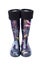 Warm black female rubber boots with butterflies