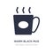 warm black mug icon on white background. Simple element illustration from Food concept