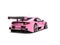 Warm candy pink modern super sports car - rear view
