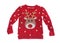 Warm Christmas sweater on white background