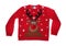 Warm Christmas sweater on white background