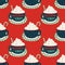 Warm cozy cocoa cup vintage retro seamless pattern