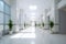 warm and cozy hospital corridor, interior of modern hospital, no people background, Generative AI