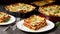 Warm and Crispy Garlic Bread to Accompany Your Classic Lasagna.AI Generated