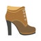 Warm female half-boot on heel made of suede