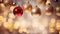 Warm Festive Elegance: Assortment of Christmas Baubles in a Cozy, Illuminated Ambiance. Generative ai