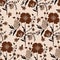 Warm floral seamless repeating background pattern design