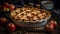 A warm and fragrant cinnamon apple pie with a flaky crust created with Generative AI