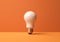Warm Glow: Light Bulb Illuminating a Brown Background