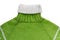 Warm green woolen knitted sweater - isolated object