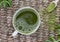 warm healthy cup of Matcha green tea