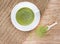 warm healthy cup of Matcha green tea