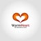 Warm Heart is a Lovely Couple Heart Logo