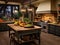 Warm Hearth: The Charming Wooden Island Kitchen