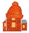 Warm house with woolen cap