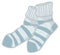 Warm knitted socks with stripes, winter clothes