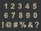 Warm light hole font numbers