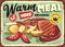 Warm meal here retro diner sign