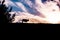 Warm Nebraska autumn sunset in a cattle field.