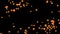 Warm orange bokeh lights or circles effect scattered at the edges. 4K background for overlay. Color Dodge or screen blend. Festive