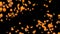 Warm orange bokeh lights or circles effect scattered at the edges. 4K background for overlay. Color Dodge or screen blend. Festive