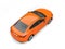 Warm orange modern business car - top down view