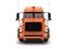 Warm orange modern semi trailer truck - front view