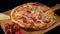 Warm salami pizza - original Italian specialty