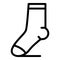 Warm sock icon, outline style