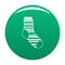 Warm sock icon vector green