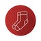 Warm socks flat linear long shadow icon