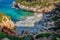 Warm spring day in calo des moro beach, mallorca, spain