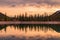 Warm Sunrise Over A Kananaskis Lake