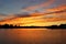 Warm sunset anchored at Deltaville, VA