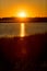 Warm sunset over the marsh at Milford Point, Connecticut.