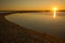 Warm sunset over the marsh at Milford Point, Connecticut.