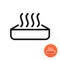 Warm up food icon. Heating symbol with container.