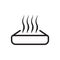 Warm up food icon vector. Preheat in microwave oven sign. Heating symbol with meal container and heat waves for your web site