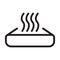 Warm up food icon vector. Preheat in microwave oven sign. Heating symbol with meal container and heat waves for your website