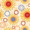 Warm vibrant floral abstract seamless pattern