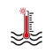 The warm water temperature icon. Hot liquid symbol. Flat